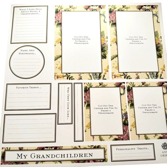 Anna Griffin 2003 Family Tree Album 12 Pages Only 12x12 Cut Aparts Frames RARE - Picture 6 of 15